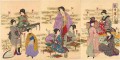 Eine Sammlung zeitgenössischer schöner Frauen Toyohara Chikanobu